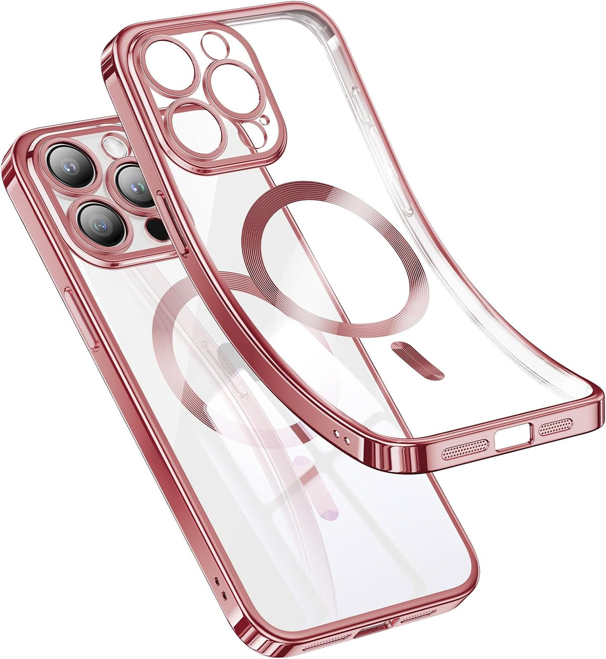 Humixx Magnetic Slim Soft for iPhone 15 ProMax case Compatible with MagSafe&Wallet Military Grade Shockproof Protection Integrated Lens Protection for iPhone 15 Pro Max-6.7'',Pink