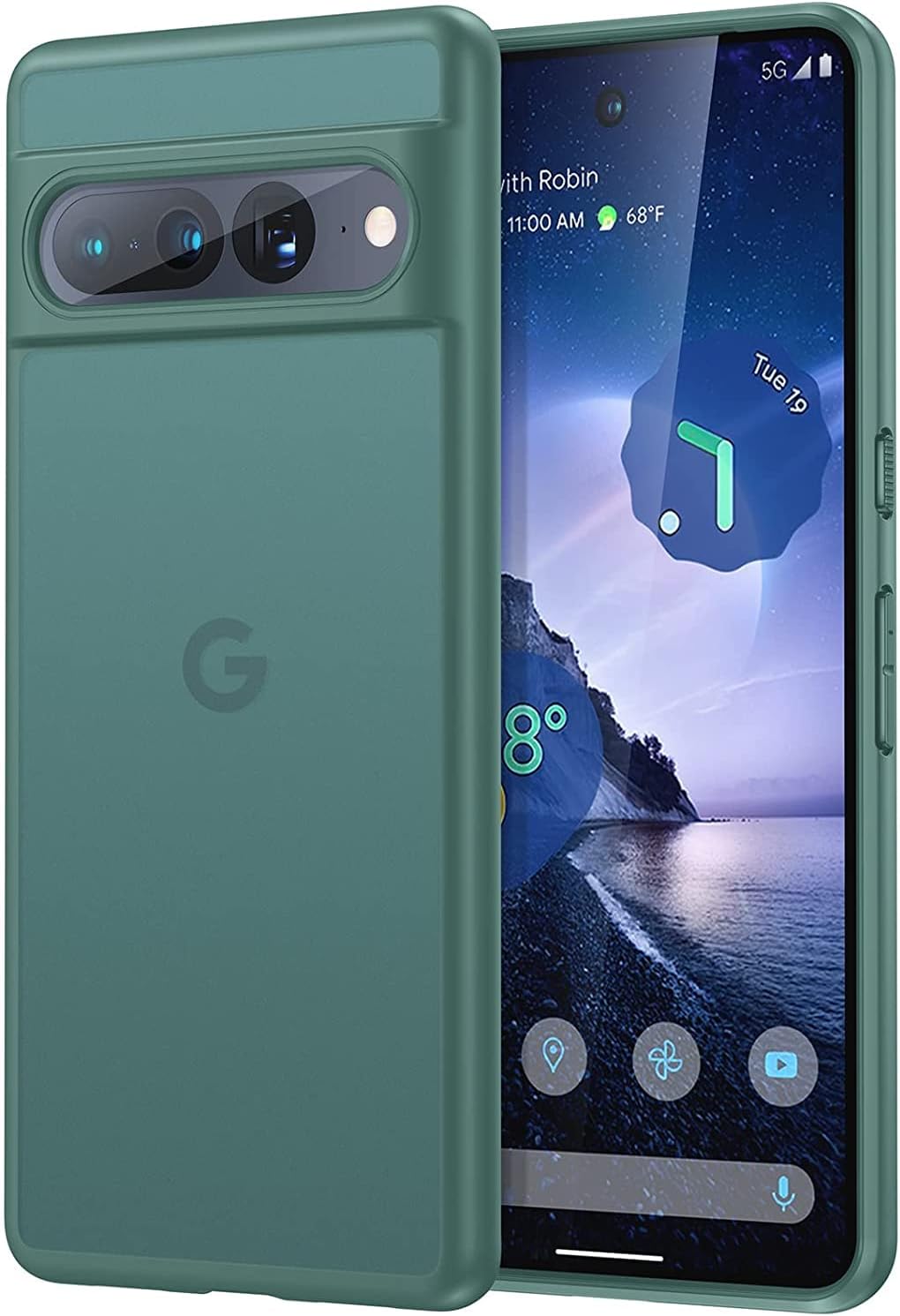 Humixx for Google Pixel 8 Pro Case [Military Grade Drop Tested] [Ultimate Silky Touch] Shockproof Anti-Fingerprints Translucent Matte Hard Back Protective Slim Phone Case for Pixel 7 Pro 6.7” Green