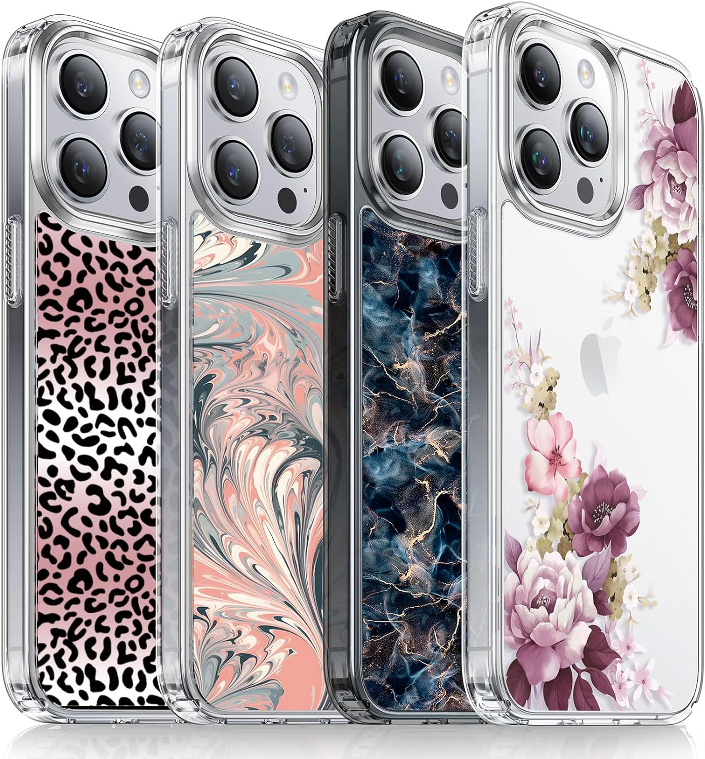 Humixx Leopard Designed for iPhone 15 Pro Max & iPhone 15 Pro Case, [10 FT Military Drop Protection] [Non-Yellowing] Shockproof Women's Gradient Black Spots Design Protective Cover (Leopard Print/Pink)