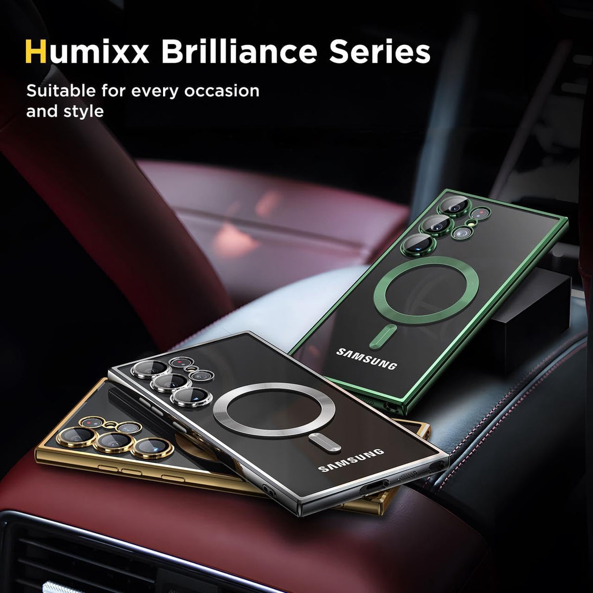 humixx-case-samsung-s24-ultra-plus-colorful-sliver-gold-black-green-metallic-glossy-soft-slim-case