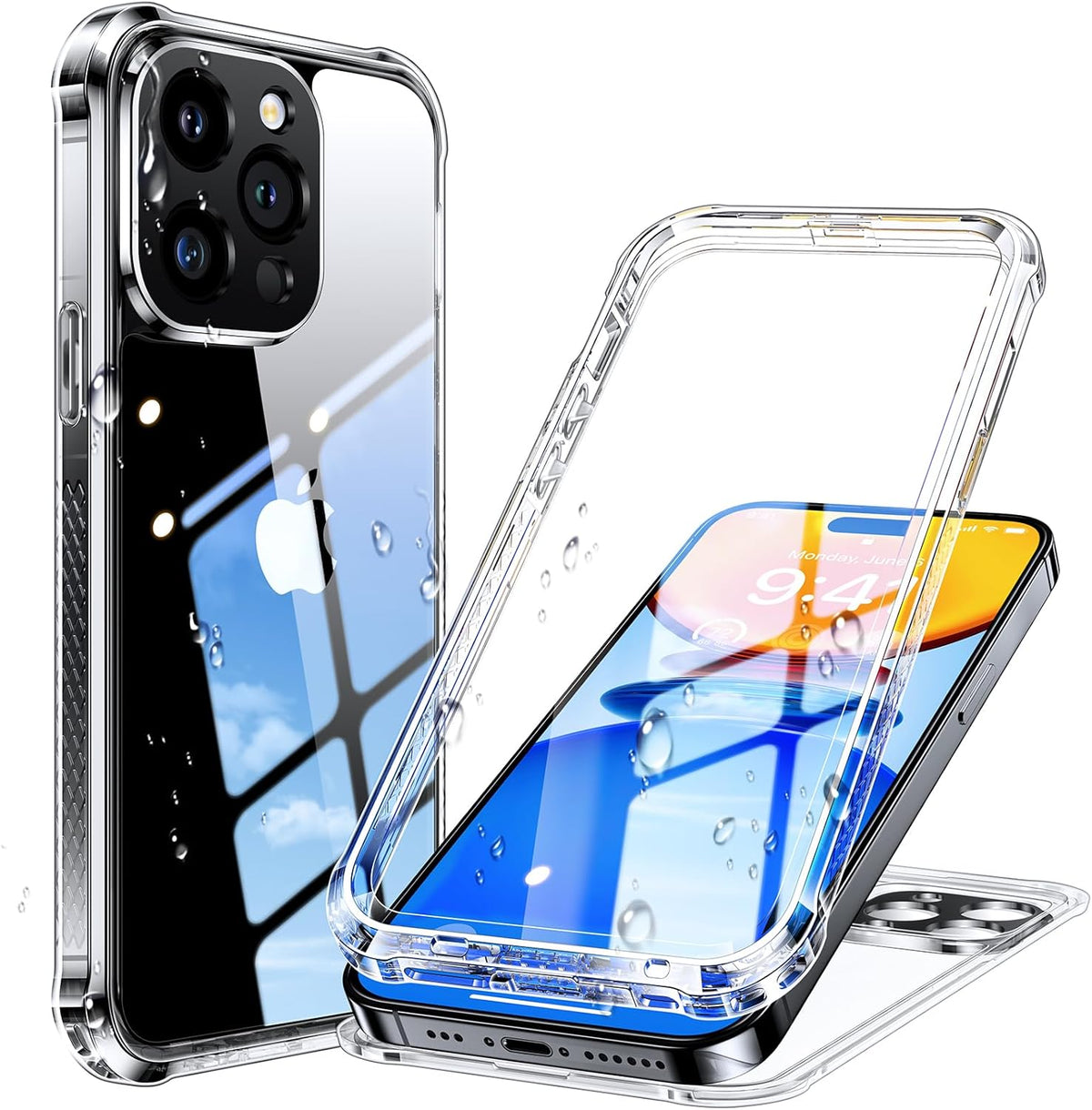 Humixx for iPhone 15 Pro Max Case Waterproof, [14 FT Military Dropproof][IP68 Underwater] Built-in Lens & Screen Protector Full Body Shockproof Dustproof Anti-Scratch for 15 Pro Max Phone Case ,Clear