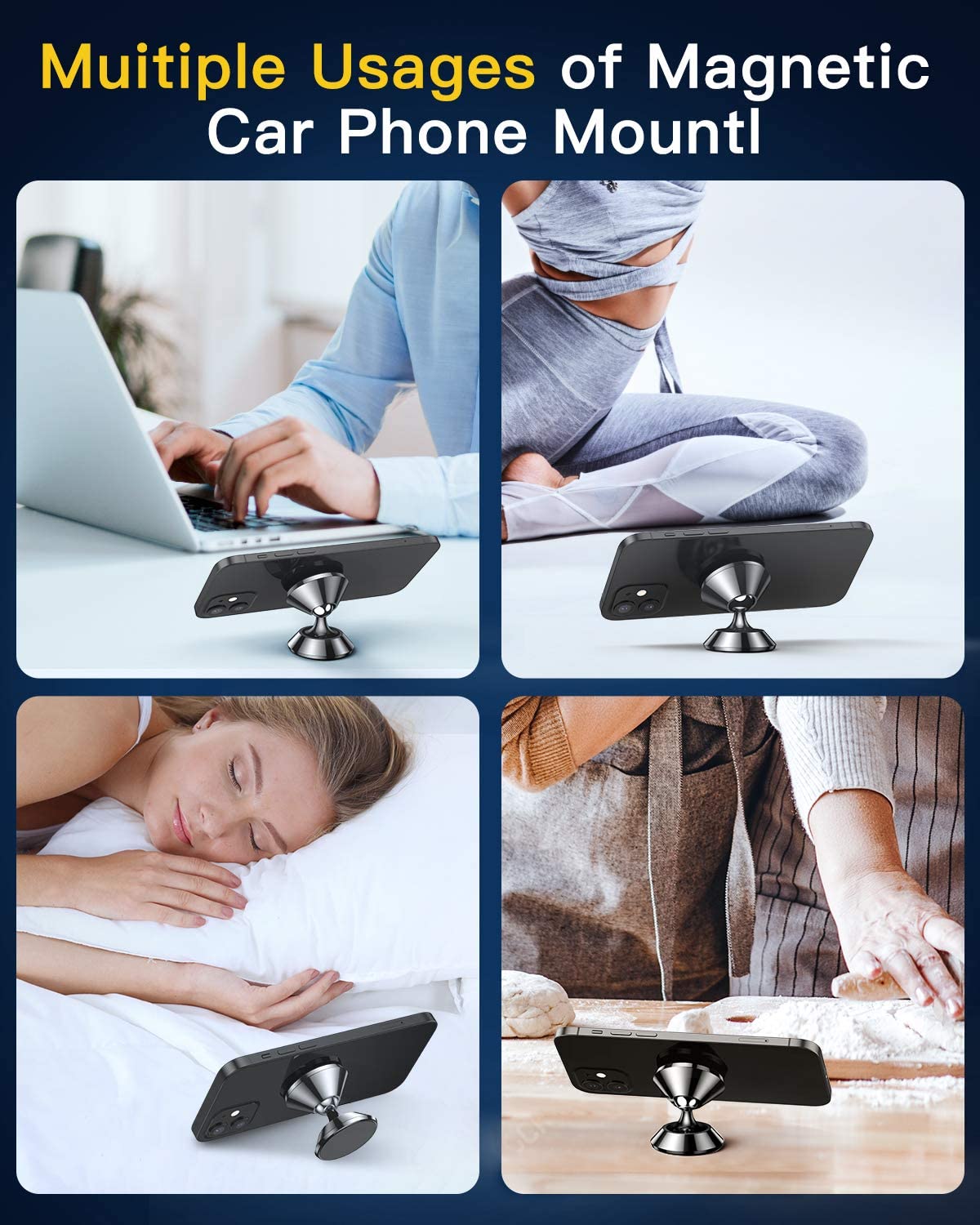 Car Phone Holder Mount Magnetic 360° Rotatable