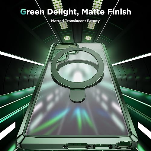 Humixx for Samsung Galaxy S23 Ultra Case with Magnetic Stand,[Compatible with Magsafe][Non-Yellowing], Slim Protective Matte Back and Green Edge Phone Case for Galaxy S23 Ultra Case 6.8 Inch-Green