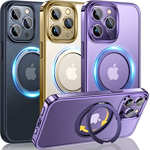 Purple & 360° Rotatable Magnetic Stand Case