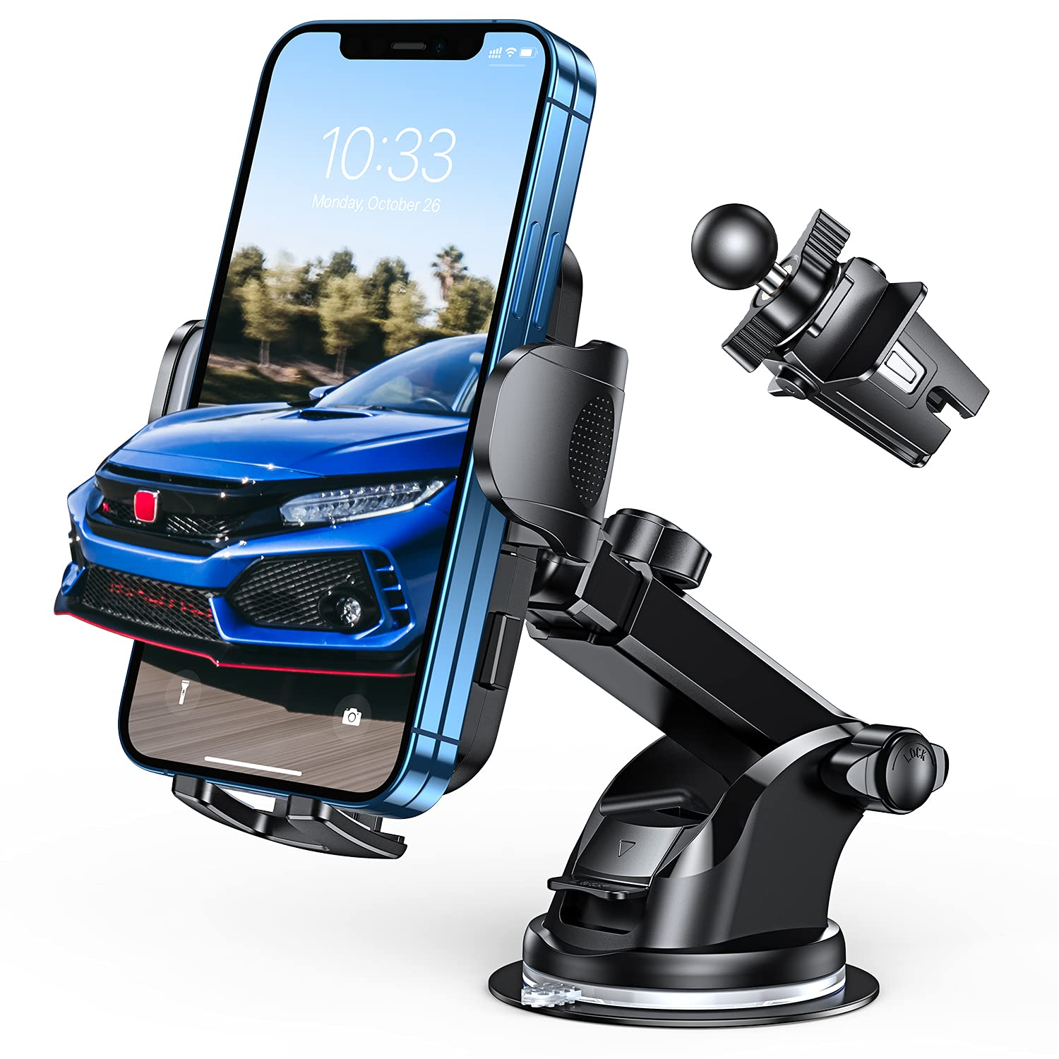 Hands-Free Suction Car Phone Holder Mount